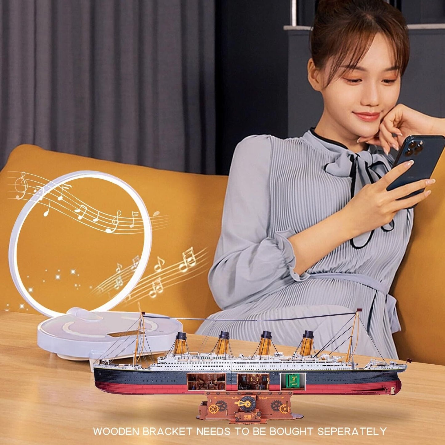 Illuminate Your Creativity with the Titanic Ship 3D Metal Puzzle Model - Engaging Build Experience for Adults!