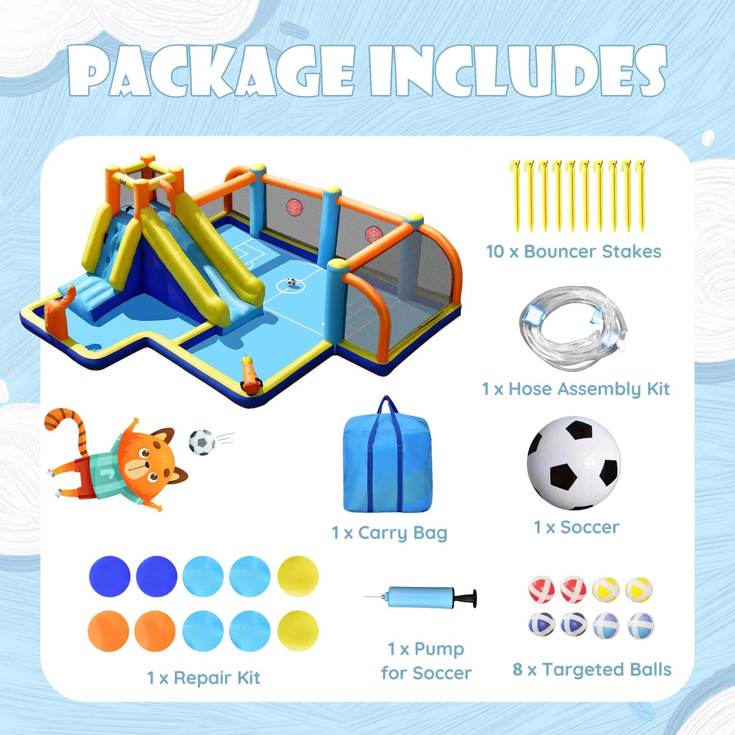 Giant Soccer Inflatable Water Slide Bouncer with Splash Pool - Fun for All Ages!