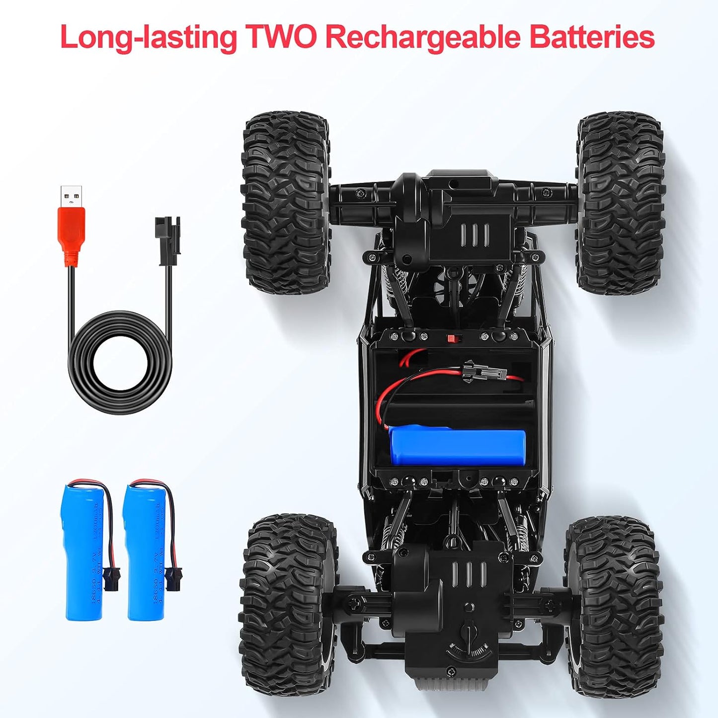 All Terrain 1:14 Scale RC Monster Truck - Ultimate 4WD Off-Road Adventure with Dual Motors & 90 Min Playtime - Ideal Gift for Kids!