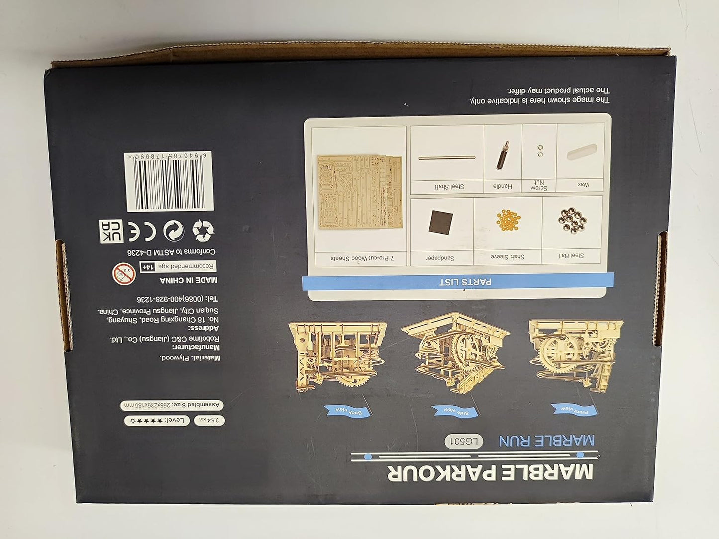 Engaging Wooden Marble Run 3D Puzzle Kit - Build Your Own Mechanical Waterwheel Roller Coaster for Teens and Adults