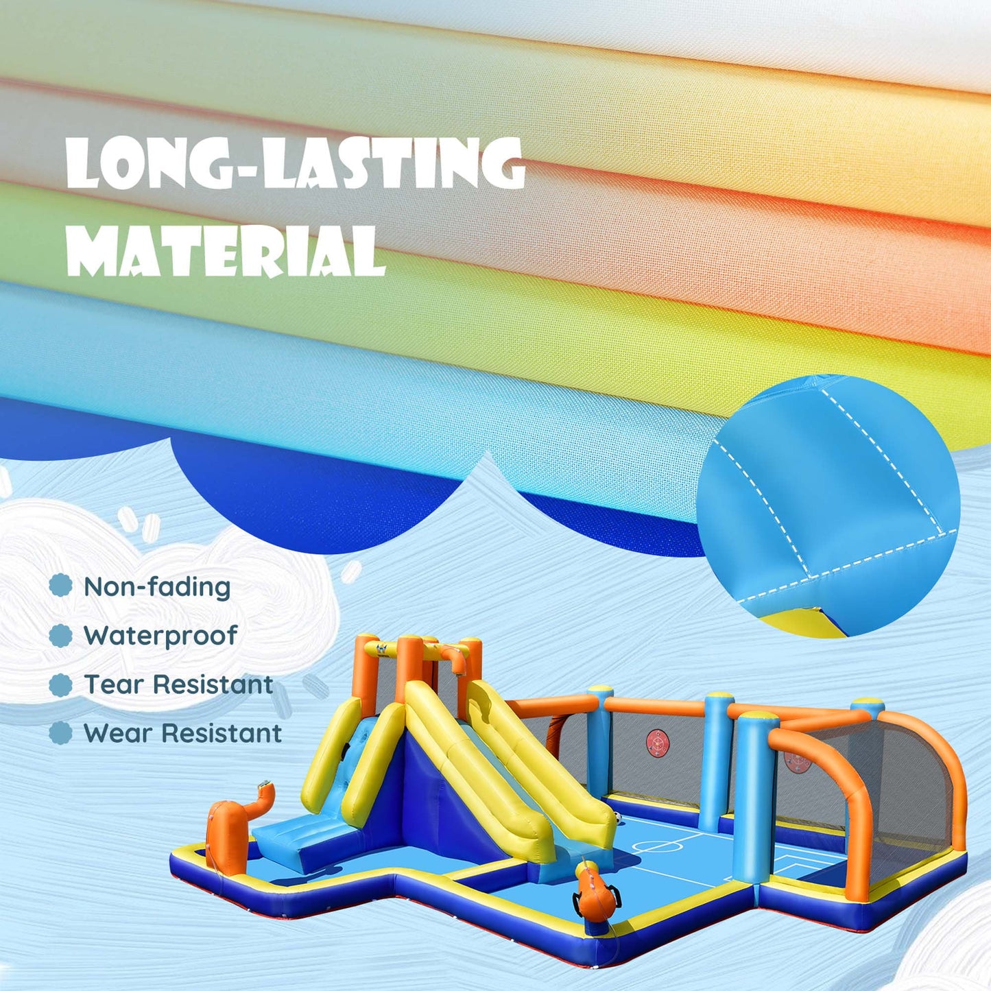 Giant Soccer Inflatable Water Slide Bouncer with Splash Pool - Fun for All Ages!