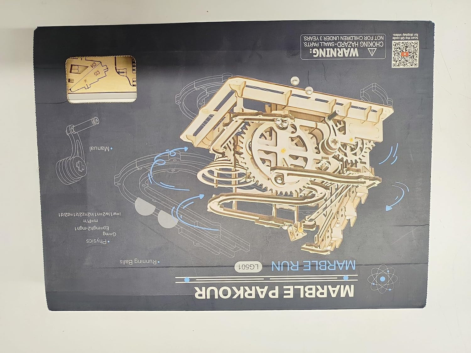 Engaging Wooden Marble Run 3D Puzzle Kit - Build Your Own Mechanical Waterwheel Roller Coaster for Teens and Adults