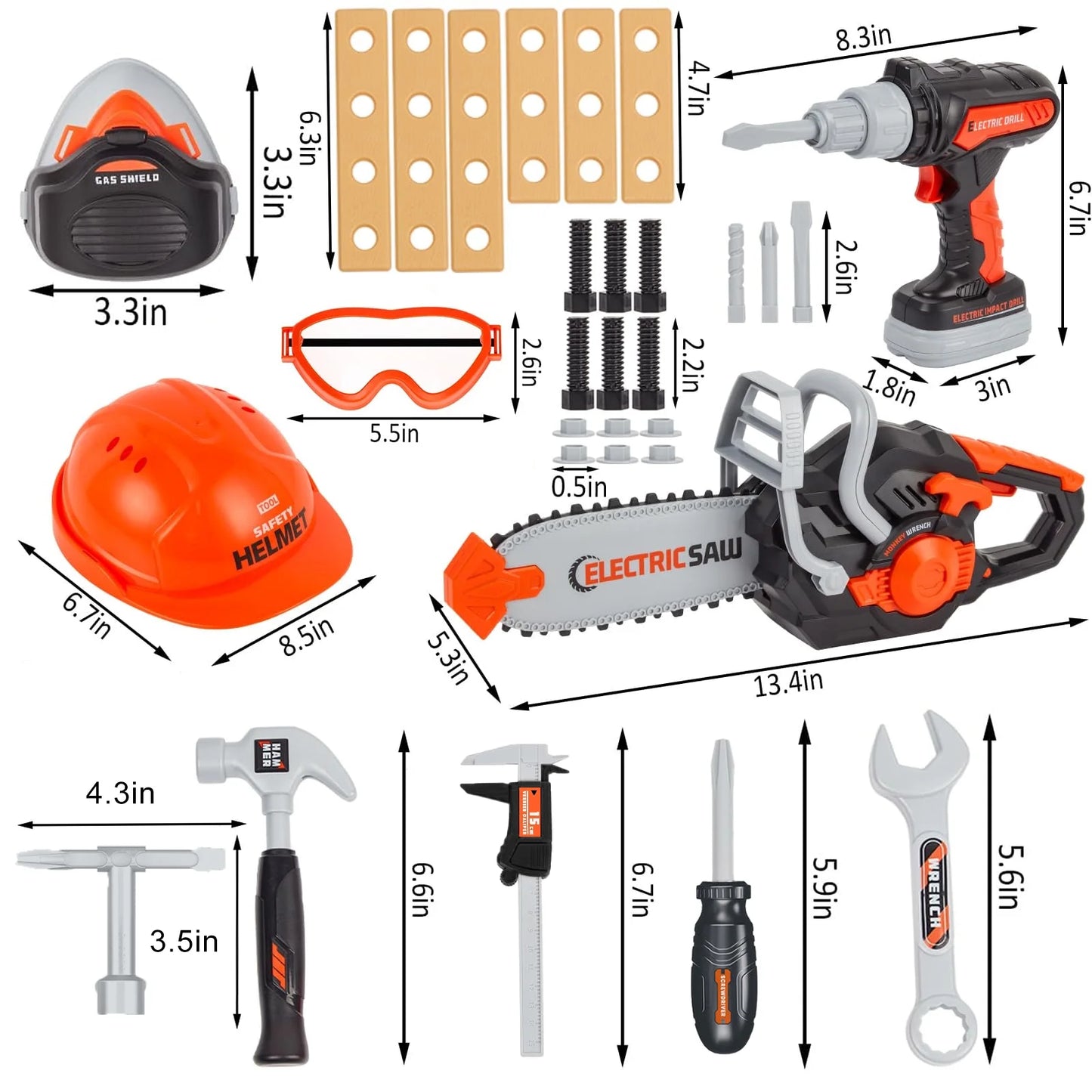 Tiny Builders Toolkit: 32 Pieces of Future Handyman Shenanigans with a Noisy Drill - Perfect for Mini Construction Workers Aged 3-8!