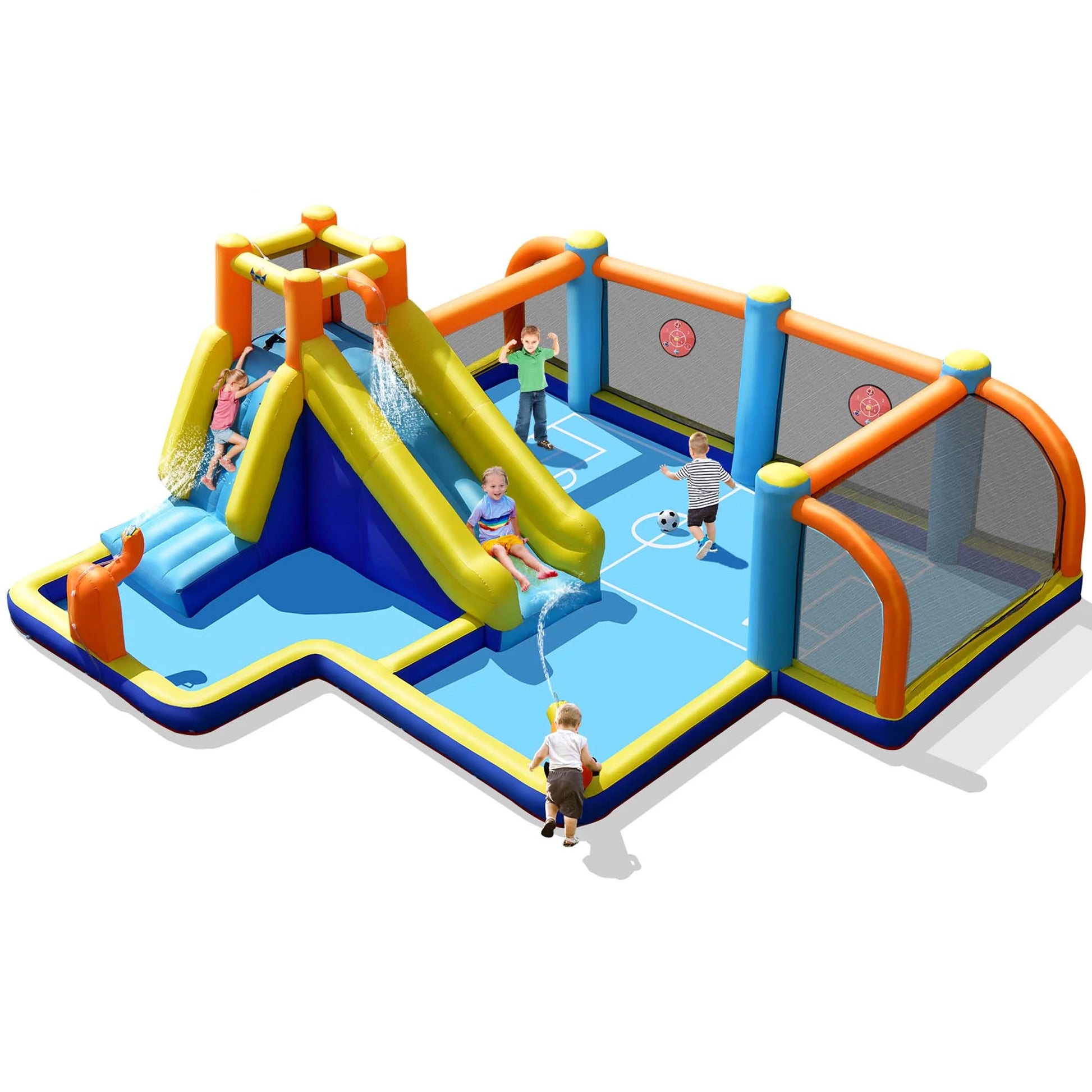Giant Soccer Inflatable Water Slide Bouncer with Splash Pool - Fun for All Ages!