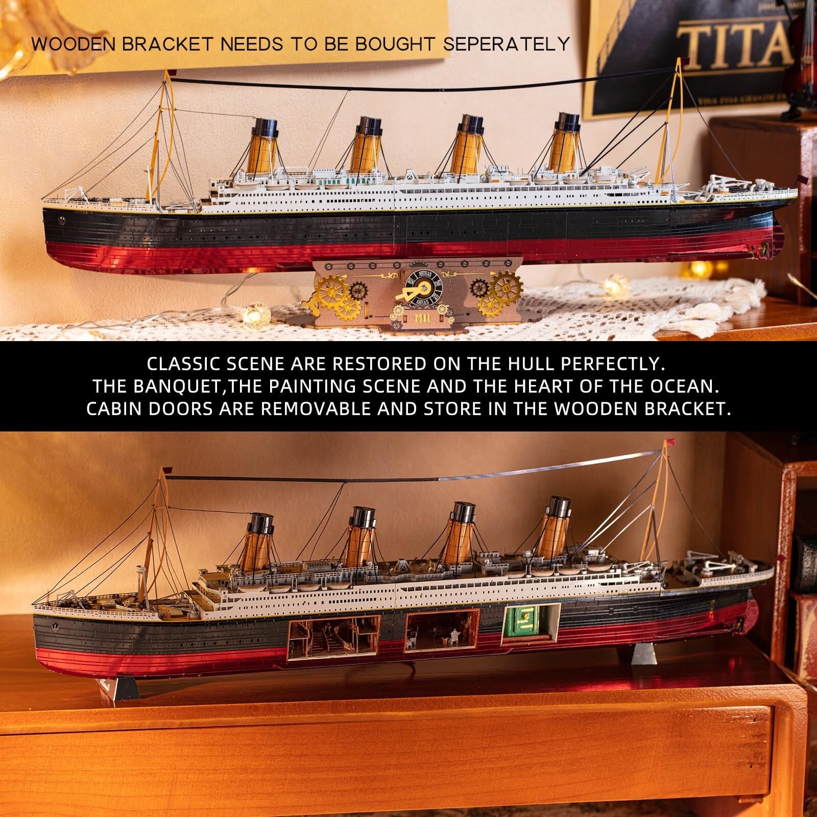 Illuminate Your Creativity with the Titanic Ship 3D Metal Puzzle Model - Engaging Build Experience for Adults!