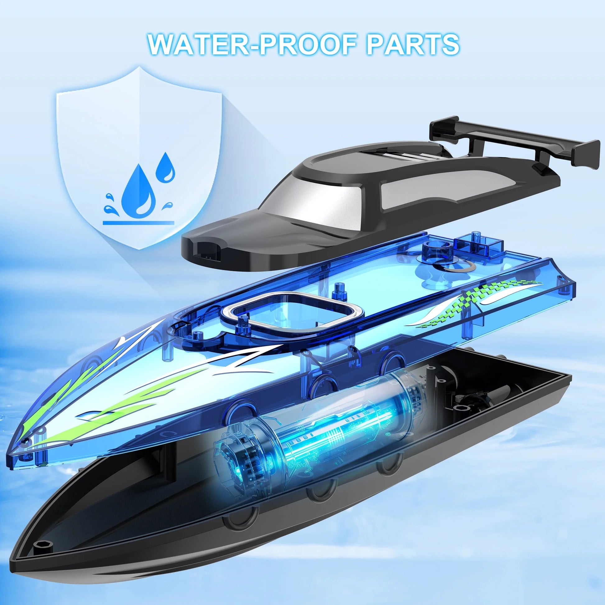 Ultimate High-Speed LED Remote Control Boat - Thrilling Fun for Kids & Adults on Lakes & Pools!