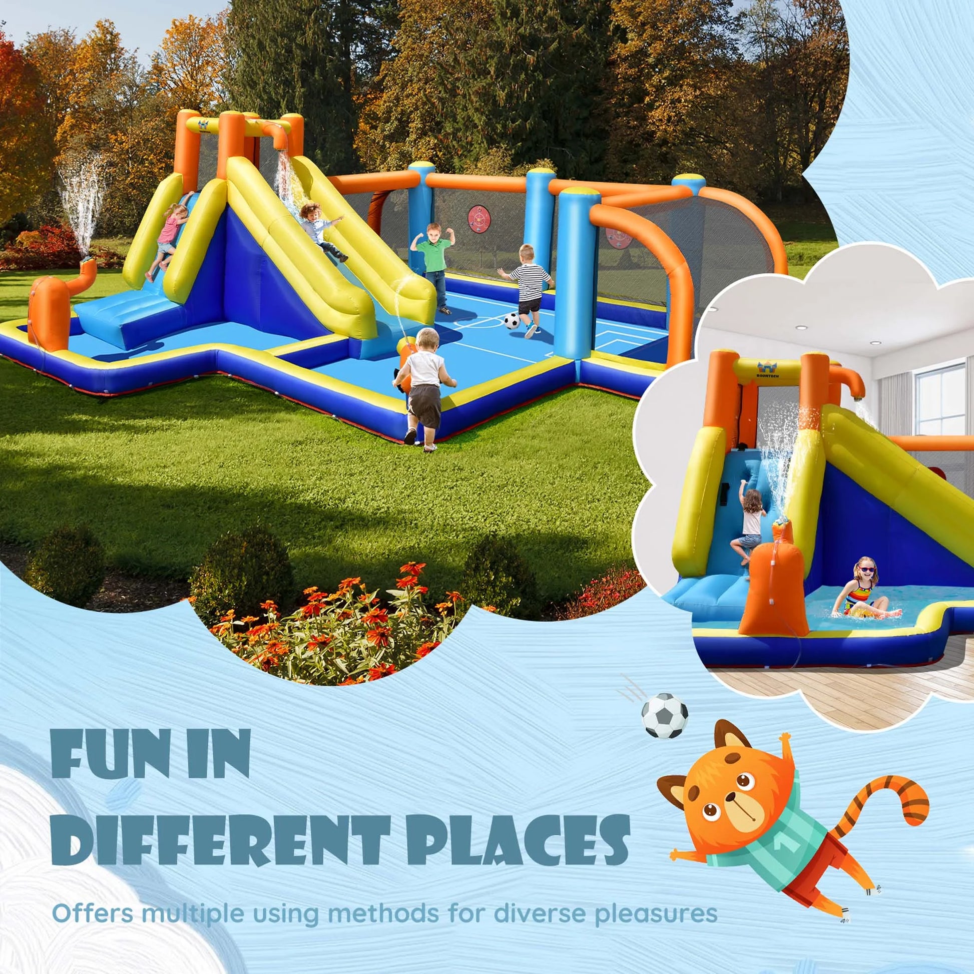 Giant Soccer Inflatable Water Slide Bouncer with Splash Pool - Fun for All Ages!