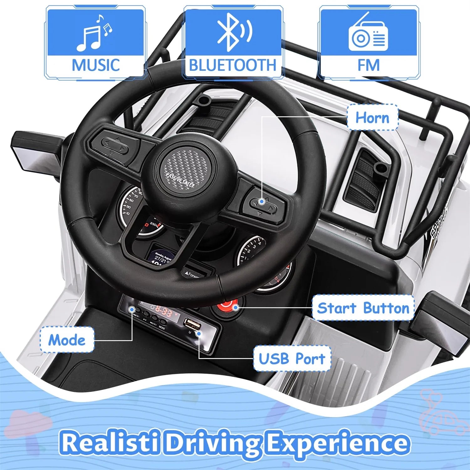 Ultimate 6V Electric Ride-On Car for Toddlers - Fun 4-Wheel Adventure with Music, LED Lights, Bluetooth, and Storage - Perfect Gift for Boys and Girls!