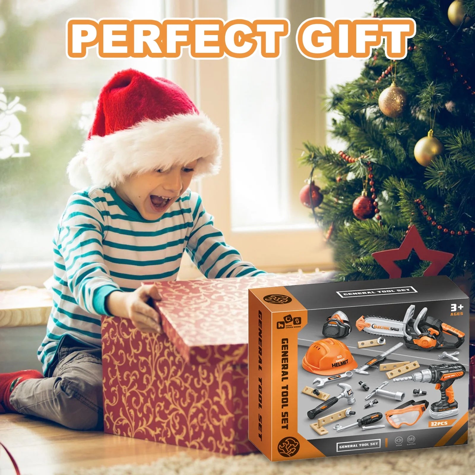 Tiny Builders Toolkit: 32 Pieces of Future Handyman Shenanigans with a Noisy Drill - Perfect for Mini Construction Workers Aged 3-8!
