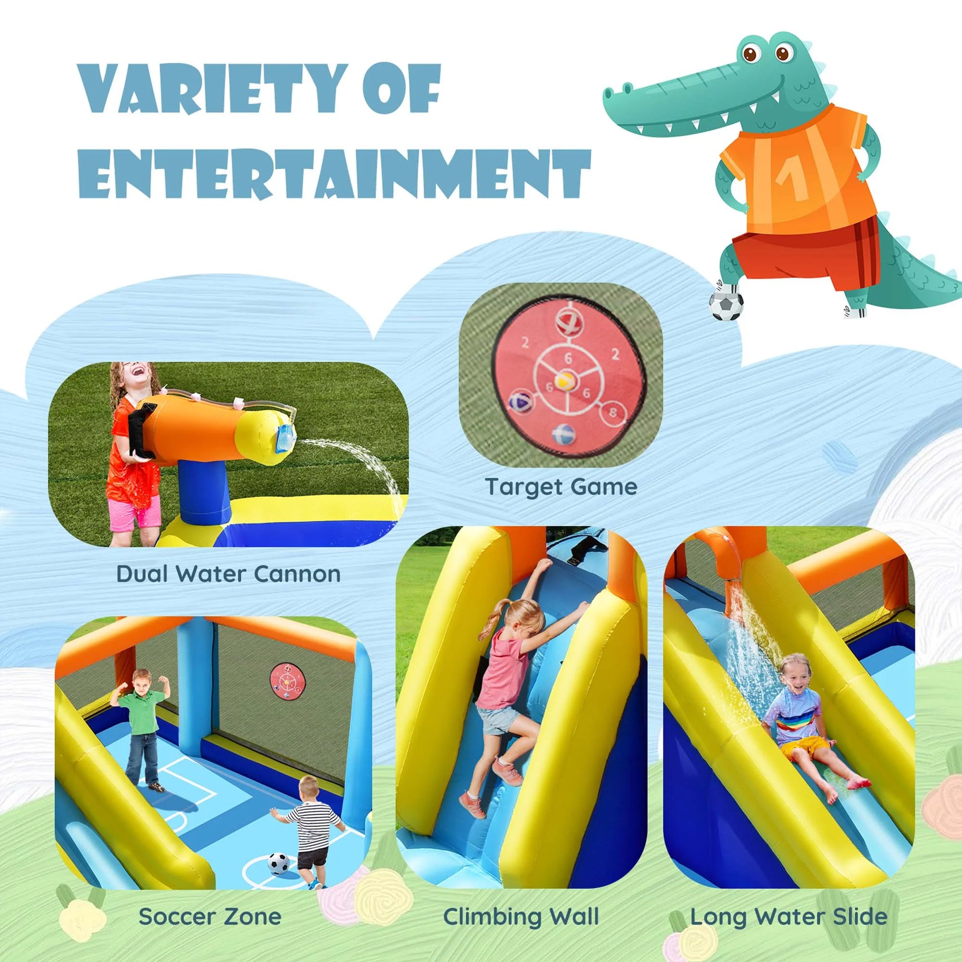 Giant Soccer Inflatable Water Slide Bouncer with Splash Pool - Fun for All Ages!