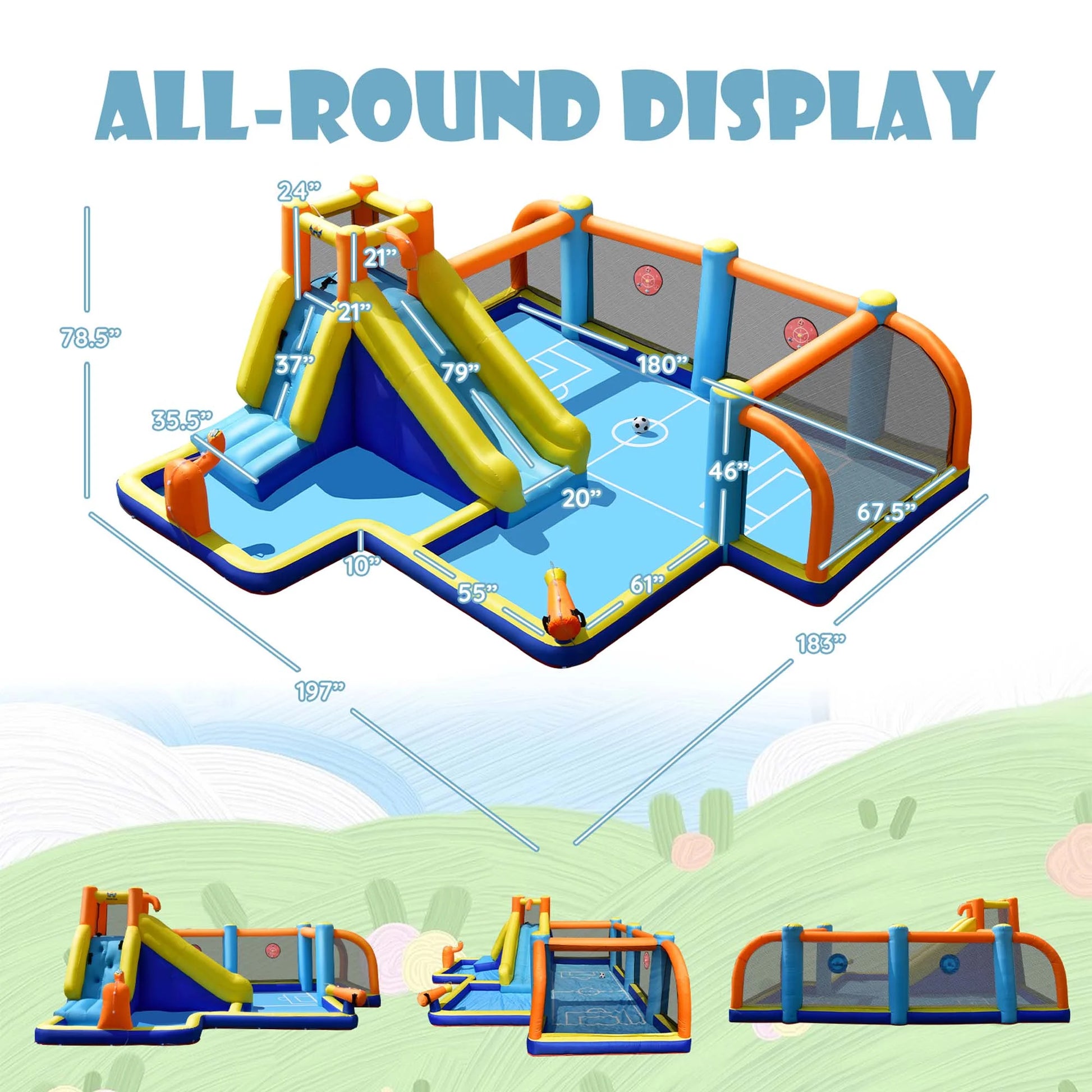 Giant Soccer Inflatable Water Slide Bouncer with Splash Pool - Fun for All Ages!