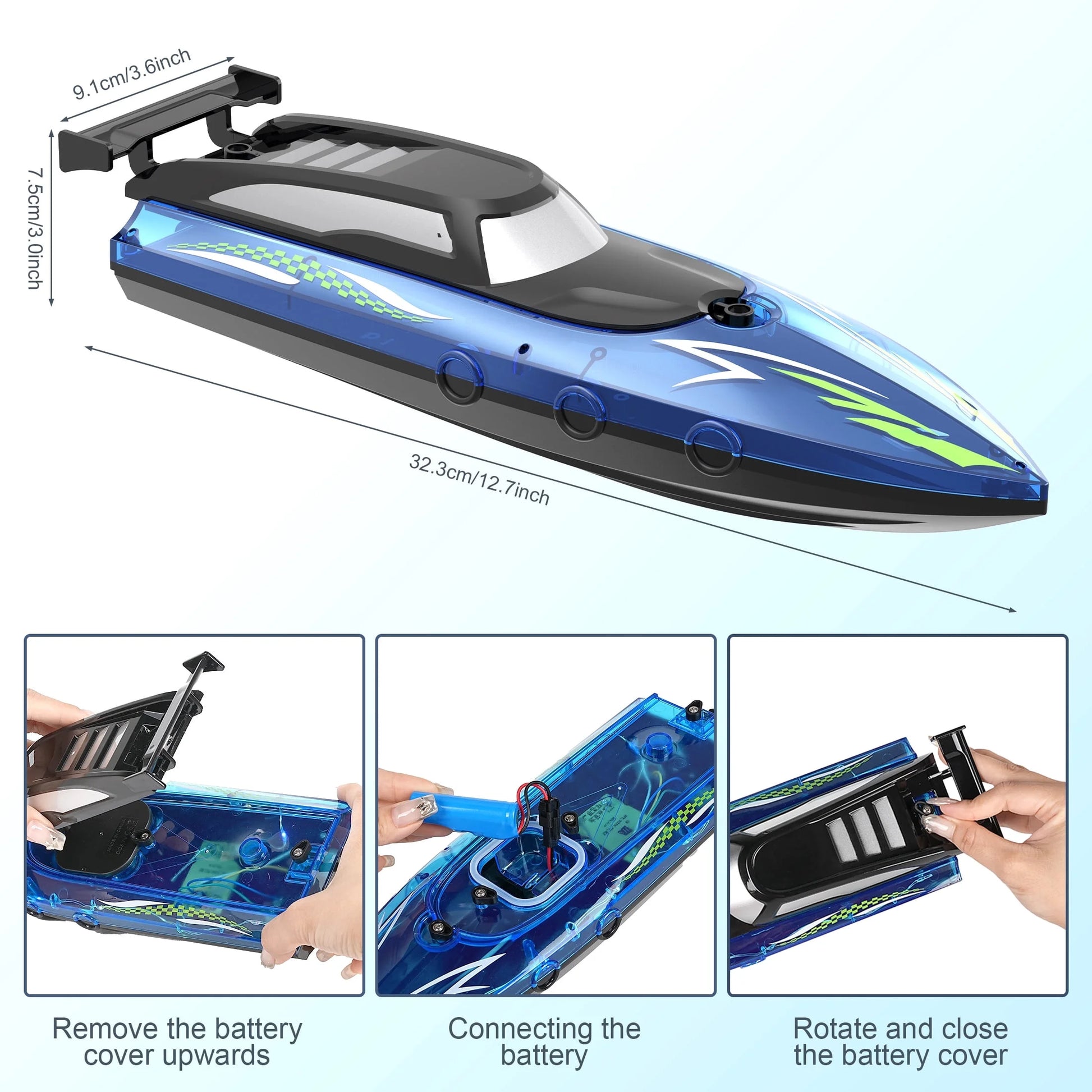 Ultimate High-Speed LED Remote Control Boat - Thrilling Fun for Kids & Adults on Lakes & Pools!