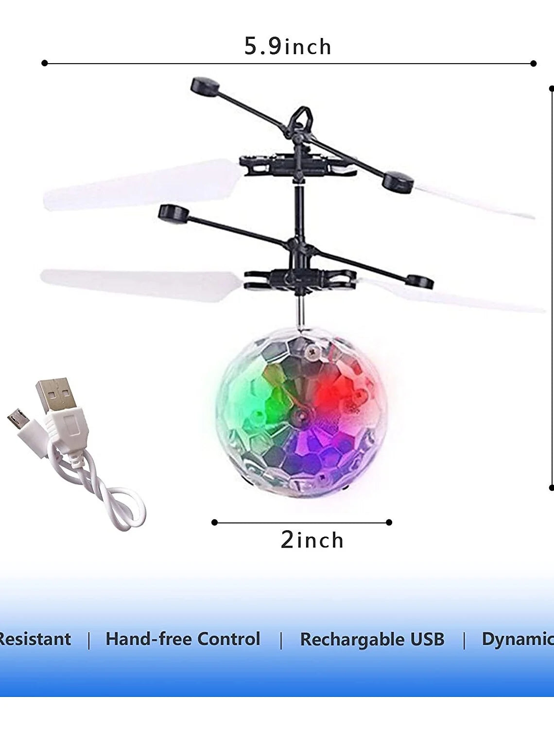 Exciting LED Flying Ball Drone - Interactive Hand-Sensing & Remote Control Fun for Everyone!