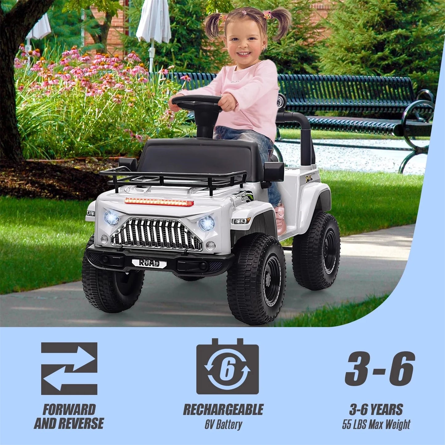 Ultimate 6V Electric Ride-On Car for Toddlers - Fun 4-Wheel Adventure with Music, LED Lights, Bluetooth, and Storage - Perfect Gift for Boys and Girls!