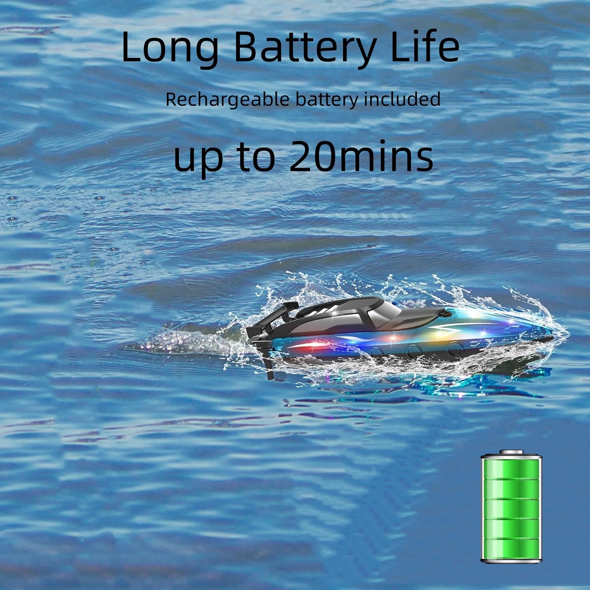Ultimate High-Speed LED Remote Control Boat - Thrilling Fun for Kids & Adults on Lakes & Pools!